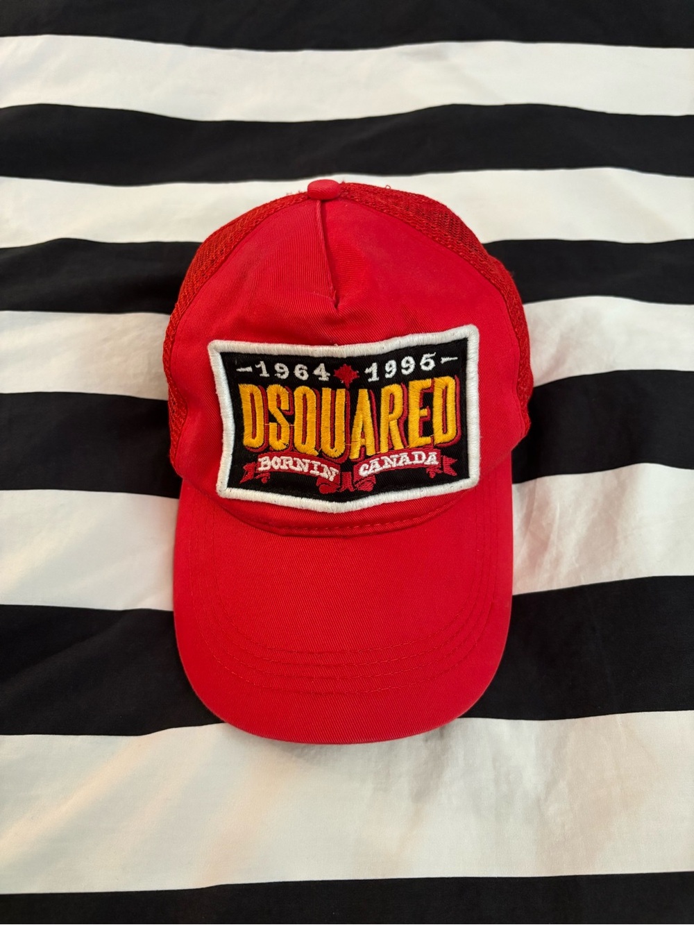 Vintage DSQUARED2 Red Embroidered Trucker Hat